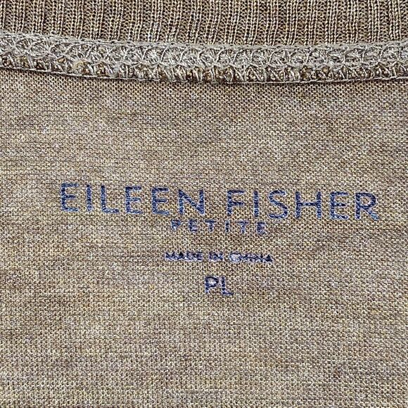 EILEEN FISHER Cardigan PL Silk Cotton Jersey Draped Open Front Long Sleeve Brown - Picture 10 of 15